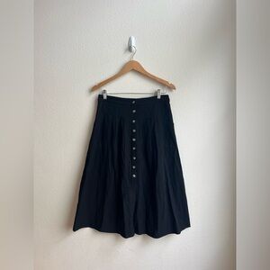 Women’s Fashion On Earth Black Button-Front Midi Skirt, Size M